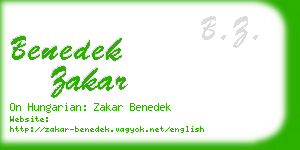 benedek zakar business card